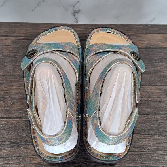 Alegria PG Lite Lula Woven Wonder Slingback Leather Sandals Women's Sz 6-6.5 NIB - Picture 5 of 11